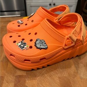 CROCS Kids Orange Platform Clogs
